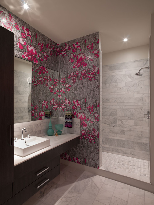 Bathroom Bathroom Wallpaper Design Ideas By Urbanspace Interiors Pictures Of Remodeled Bathrooms Half Decorating Ideas Bath Remodel Fitters Tiles Walls Remodeling Small Tile Interior Tips Bathroom Wallpaper Design Ideas