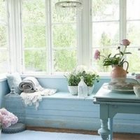 Garden Thumbnail size Bright Semi Open Patio With Blue Pastel Cushion