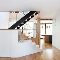 Architecture Costly Perceptional Wooden Staircase Sign With Additonal White Storage And A Window Beneath Fabulous-bedroom-on-the-secon-floor-expaended-above-the-blonde-cedar-patio