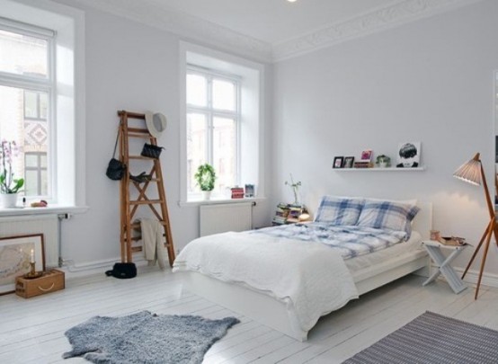 Bedroom Cozy Scandinavian Bedroom Has White Wall Painting Scandinavian Bedrooms Has White Interior Design