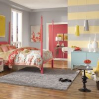 Bedroom Dazzling Bedroom With Striped Yellow And Grey Wall Painting Dark-Bedroom-with-Yellow-Accent-of-the-Pillow1