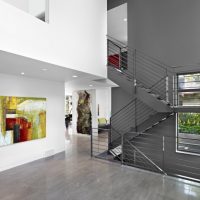 Architecture Thumbnail size Dazzling Artistic Hallway With Transparent Chrome Railing Staircase 822x630
