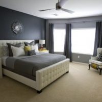 Bedroom Fancy Bedroom Has Low Ceiling And Yellow Accent Bright-Bedroom-with-Yellow-White-and-Gray-Theme