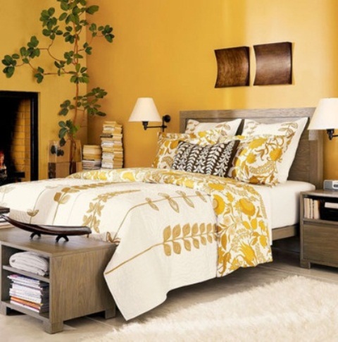 Bedroom Fascinating Bedroom With Yelllow Wall Theme Sunny Yellow Bedroom Ideas Bring Shinny Nuance