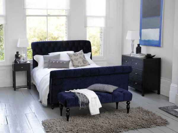 Bedroom Modern Bedroom With In Dark Blue And White Theme Chic Bedroom Ideas Has Perfect Coloring Theme
