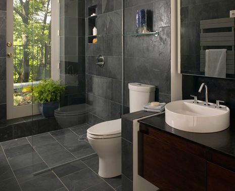 Modern Small Bathroom Makeovers With Mirror Sink And Faucet Black Tile Remodel Showrooms Costs Themes Ideas Small Spaces Pics Mirrors Bath Showers Designs Theme Tile Design Cost To Layout Bathroom