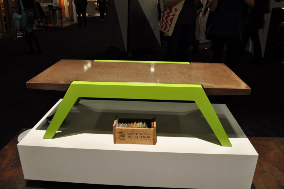 Neon Green Painted Pine Embodied The Sleek Concrete Coffee Table A Flashback Of Road Venture 948x630 Furniture