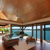 Resort & Villa Relaxed Living Area With Glass Wall Theme 674x630 Awesome-Living-Room-with-Wooden-Accent-of-the-Ceiling-and-Floor-775x630