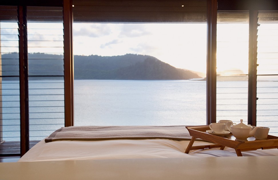 Spa Room With White Bed And Glass Wall Overlooking Natural View 972x628 Resort & Villa