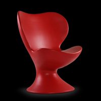 Furniture Suave Red Chair With Smooth Curves For Stylish Home The-stunning-Magma-side-table-with-cool-shape-curvy-and-balance