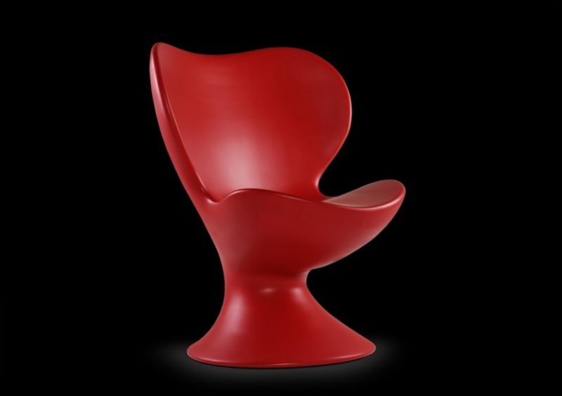 Furniture Medium size Suave Red Chair With Smooth Curves For Stylish Home