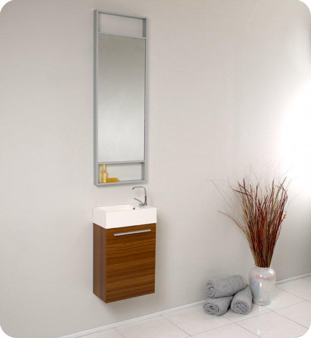 Beautiful Small Teak Modern Bathroom Vanity Design With Mirror And Tile Flooring Ideas Small Ideas Sinks Vanities Discount Vanity Cabinets Cheap Bathroom