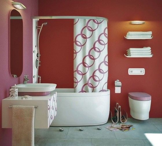 Bathroom 3D Imaging Modern Pink Red Bathroom Ideas By Effilang Marvelous Best Unique Bathrooms A L’abode!