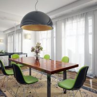 Dining Room Amazing Black Mixed Lime Green Chair Sets For Huge Space Dining Area 560x344 Plan-White-interior-Design-with-Simple-Colorful-Vintage-Chair-Sets-560x549