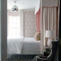 Interior Design Thumbnail size American House Interior Of Bedroom With Elegant Soft Pink Wallpaper And Zebra Rug Style
