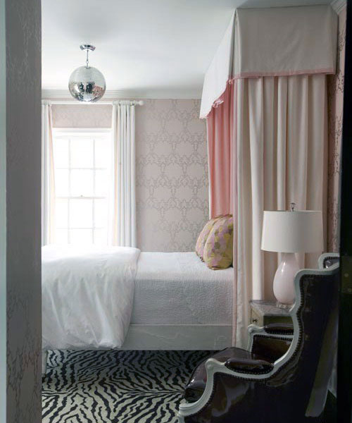 Interior Design American House Interior Of Bedroom With Elegant Soft Pink Wallpaper And Zebra Rug Style Terrific Classic and Luxury American Interior Design