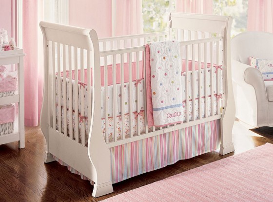 Awesome White Baby Crib Design For Pink Nursery Room 560x414 Ideas