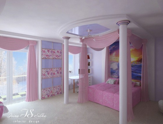 Teen Room Barbie Pink Girl Bedroom By Irina Silka 560x427 Excellent Photos of Cool Teenage Room Designs