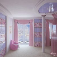 Teen Room Barbie Pink Girl Bedroom By Irina Silka Sliding Door View 560x391 Awesome-Girl-Teen-Room-With-Pink-And-Soft-Beige-Color-By-Darkdowdevil-560x448