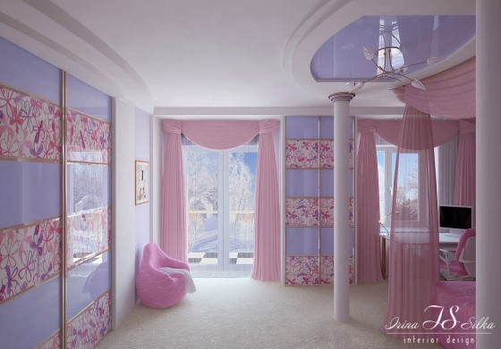 Teen Room Barbie Pink Girl Bedroom By Irina Silka Sliding Door View 560x391 Excellent Photos of Cool Teenage Room Designs
