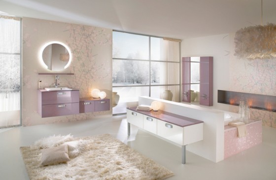 Bathroom Beautiful Bathroom Interiors With Cream And Calm Pink Theme For Girls By Delpha 560x366 Charming And Super Stylish Bathroom Collections By Delpha