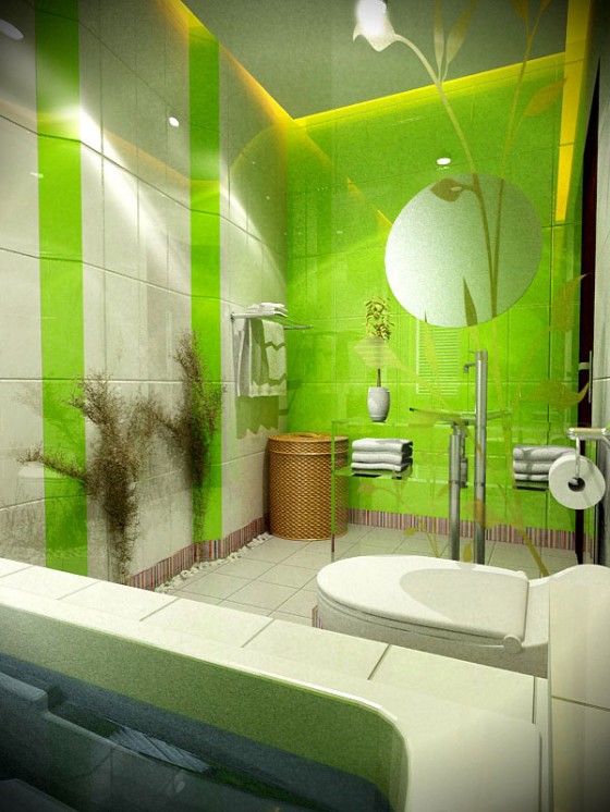 Bathroom Beautiful Green And White Bathroom By 4BedDesign Mesmerizing Wildly Artistic And Unique Bathroom Design Ideas