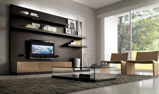 Big Tv Racks Combined With Minimalist Table Sets Living Room