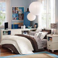 Architecture Thumbnail size Blue Dorm Room With White Furniture And Charming Lamps1 560x560