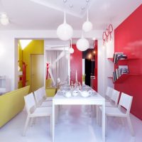 Apartment Thumbnail size Bright Color Small Dining For Apartment With Red White Yellow Decor Ideas