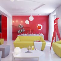 Bedroom Thumbnail size Bright And Colorful Open Space Apartment Interiors With Futuristic Decorative Elements
