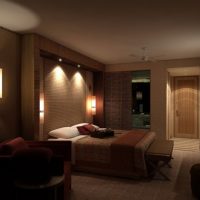 Ideas Brown Nice Bedroom With Wall Lighting Decor 560x420 Extraordinary-Bedroom-Design-By-Etna-Walk-With-Sunny-Lights-560x280