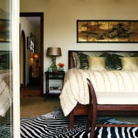 Interior Design Thumbnail size Celebrity Main Bedroom With Zebra Leather Rugs