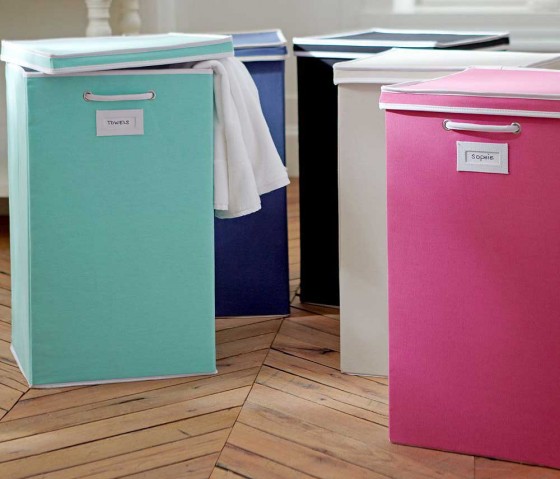 Ideas Charming Box Canvas Laundry Bin Design With Name Tag Surprising Laundry Bags Design For Teen