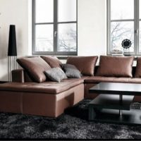 Interior Design Thumbnail size Classy Warm Living Room With Brown Leather Sofa Set