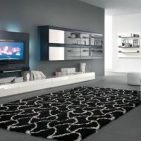 Ideas Thumbnail size Contemporary Living Area With Black White Theme And Glass Wall Mount 560x325