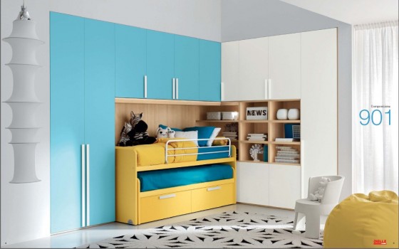 Cool Blue Yellow Kids Room And Furniture Kids Room