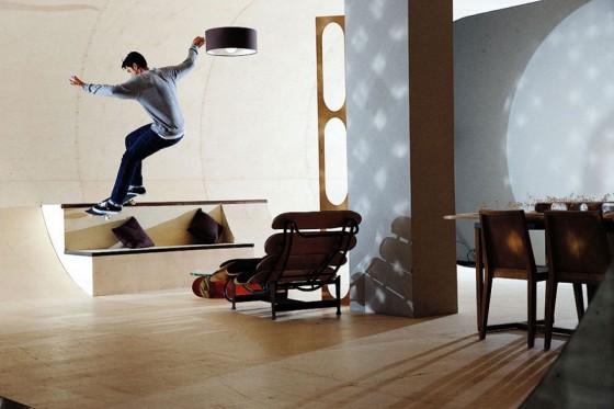 Cool Skate Areas Inside The House Beside Dining Room Interior Design