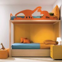 Kids Room Thumbnail size Creative Bunk Bed Design With Blue Orange Dinosaurs Theme 560x500