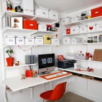 Teen Room Creative White Storage Racks For Workspace With Mac Cozy-Vintage-Workspace-with-Slooped-Ceiling