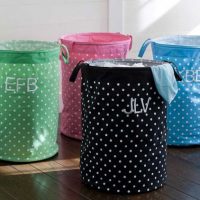 Ideas Charming Box Canvas Laundry Bin Design With Name Tag Surprising Laundry Bags Design For Teen
