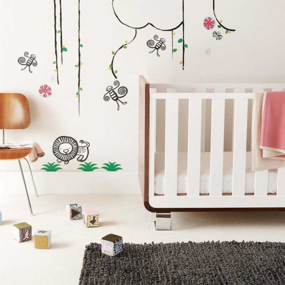 Cute Jungle Sticker Theme For Baby Room Kids Room