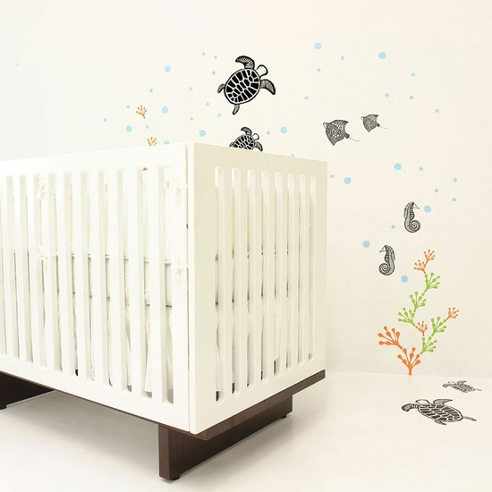 Cute Sea Animal Theme Sticker Design For Baby Room Kids Room