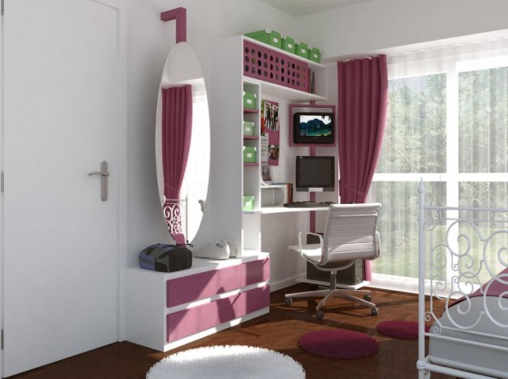 Elegant Teen Bedroom With Cool Mirror By Architecture Digital 560x418 Teen Room