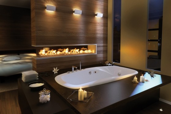 Exotic Beautiful Bathroom Design Ideas With Fireplace Wall By Pearl Baths Bathroom