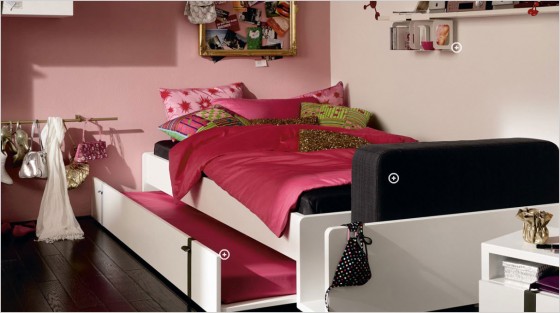 Teen Room Funky Teen Bedroom White Furniture Pink Wall And Bedding Also Other Black Stuff Coat View 560x313 Amusing Funky Teen Room Design Inspirations