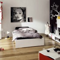 Teen Room Funky Teen Room Black White Bedroom With Red Accent 560x313 Funky-Teen-Bedroom-White-Furniture-Pink-Wall-And-Bedding-Also-Other-Black-Stuff-560x313