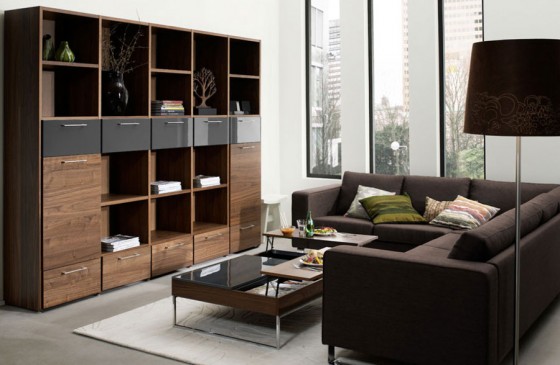 Glamorous Elegant Living Room With Modern Shelf Living Room