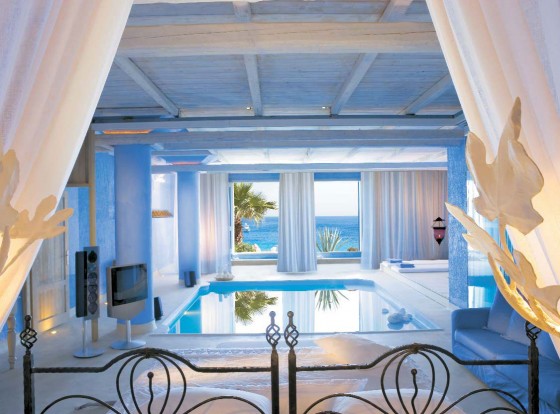 Gorgeous Bedroom Beside Indoor Pool Sea View Bedroom