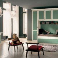 Teen Room Grey Green Classic Bedroom Modern Styles 560x332 Double-Beds-For-Twin-With-White-Classic-Furniture-560x373