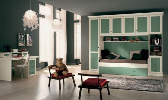 Teen Room Grey Green Classic Bedroom Modern Styles 560x332 Popular Decoration for Classic Girls Bedroom Design